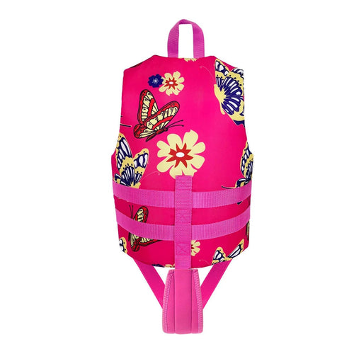 1 Piece Kids Swim Vest, Cute Boys Girls Floating Swimsuit, Adjustable Buoyancy Swimwear for Water Sports, Rose Red - Nouti.market