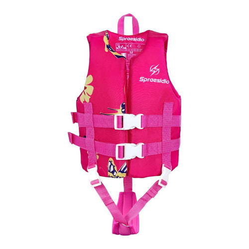 1 Piece Kids Swim Vest, Cute Boys Girls Floating Swimsuit, Adjustable Buoyancy Swimwear for Water Sports, Rose Red - Nouti.market