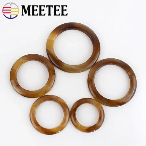 10/25Pcs Lightcoffee O Ring Resin Buckles Scarf Swimsuit Belt Decorative Buckle Button Ribbon Slider DIY Sewing Accessories - Nouti.market