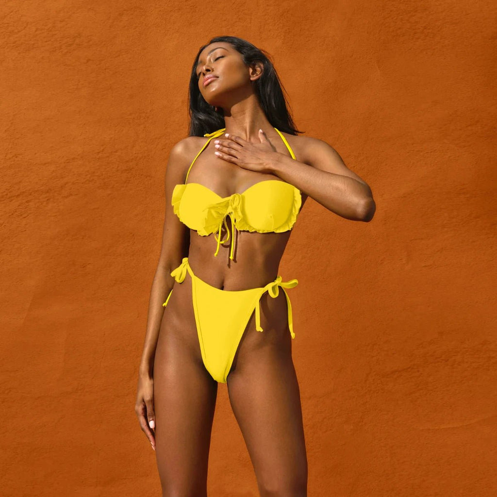 2023 Sexy Brazilian Bikini Set High Waist Golden Printed Women Swimwear Push Up Bikinis Swimsuit Female Biquini Bathing Suit - Nouti.market