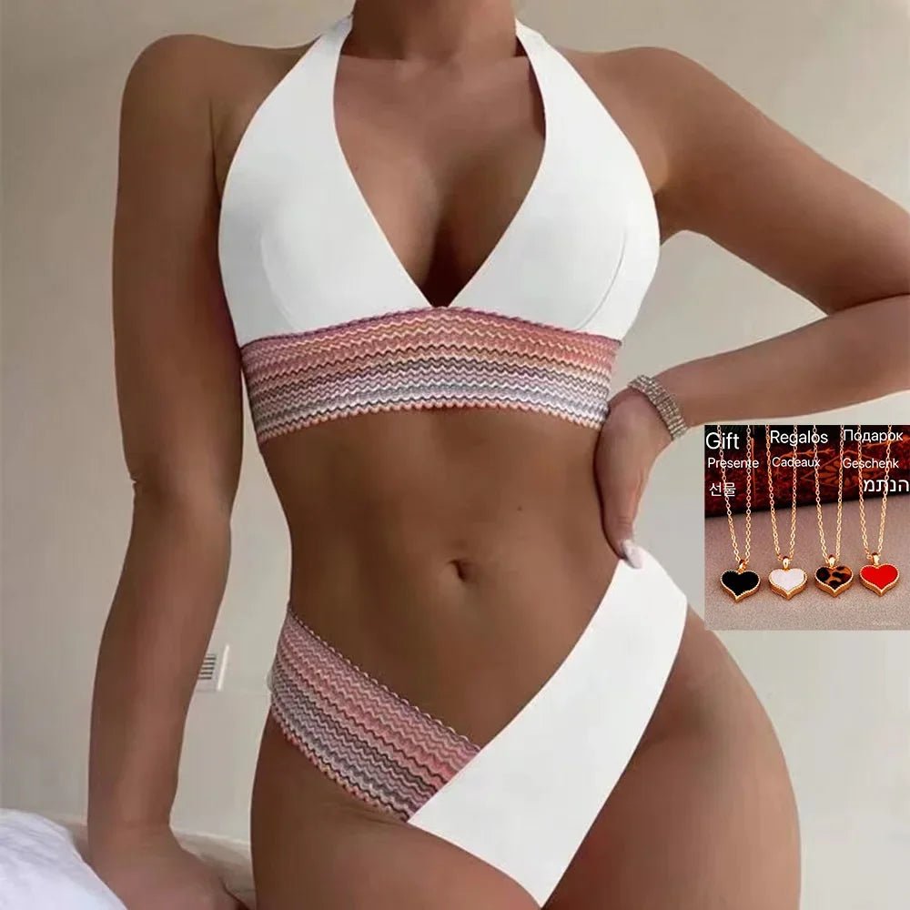 2024 Sexy Bikini Sets Women Swimsuit Female Swimwear Halter Thong Biquini High Waist Bikinis Brazilian Swimming For Bathing Suit - Nouti.market