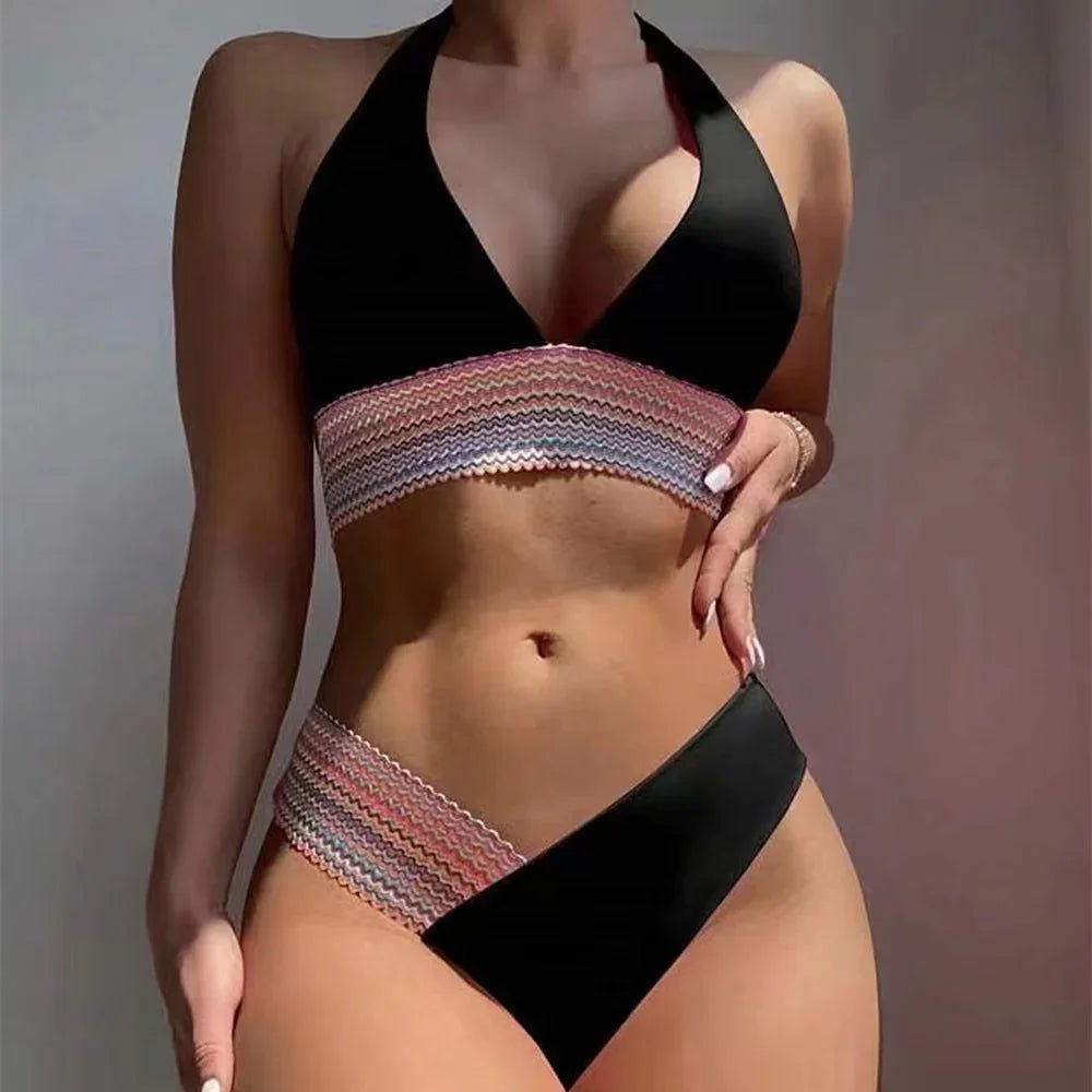 2024 Sexy Bikini Sets Women Swimsuit Female Swimwear Halter Thong Biquini High Waist Bikinis Brazilian Swimming For Bathing Suit - Nouti.market