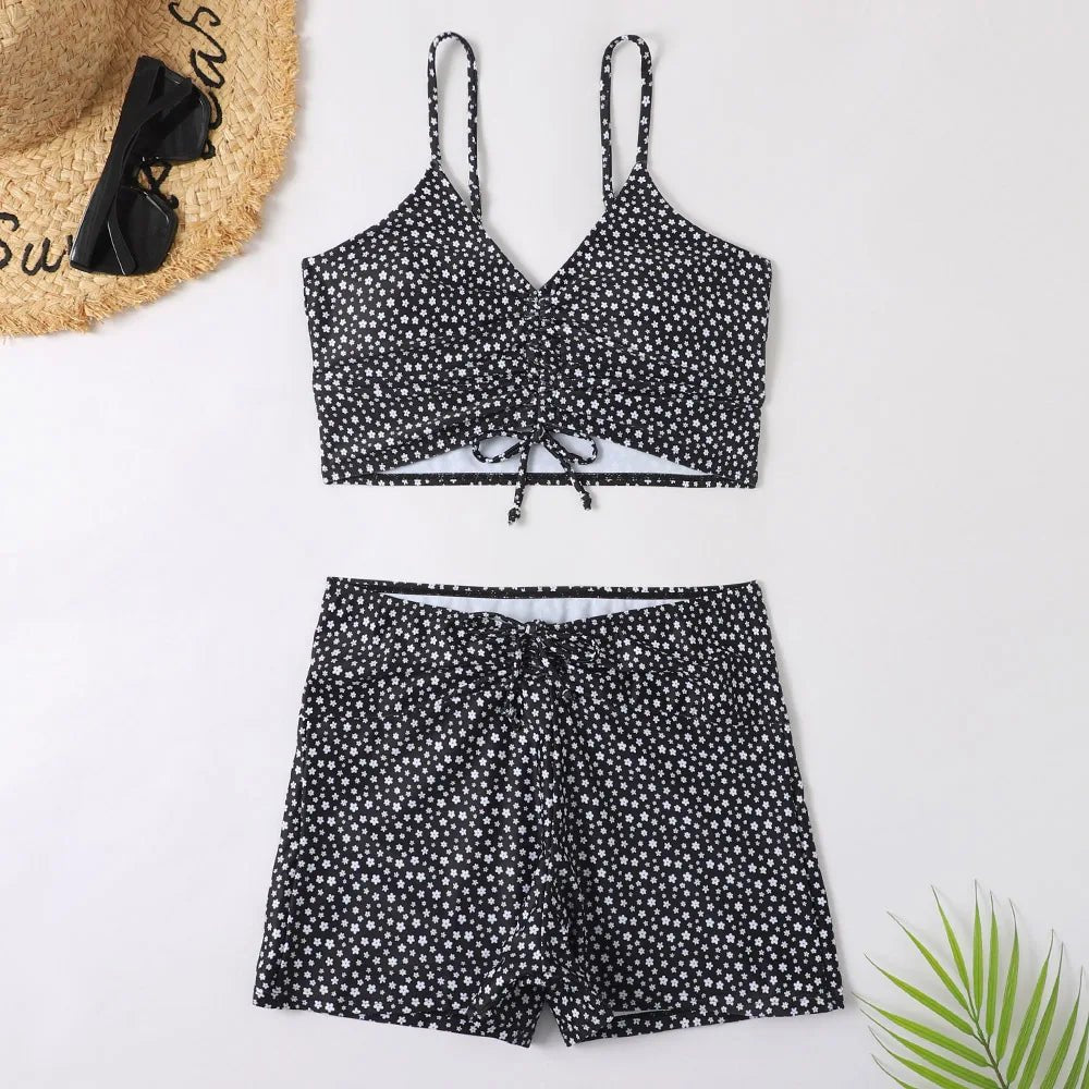 2025 High Waist Bikini Swimsuit Women Push Up Bikini Floral Swimsuit Print Bikini boxers Swimwear Swim Trunks Bathing Suit - Nouti.market
