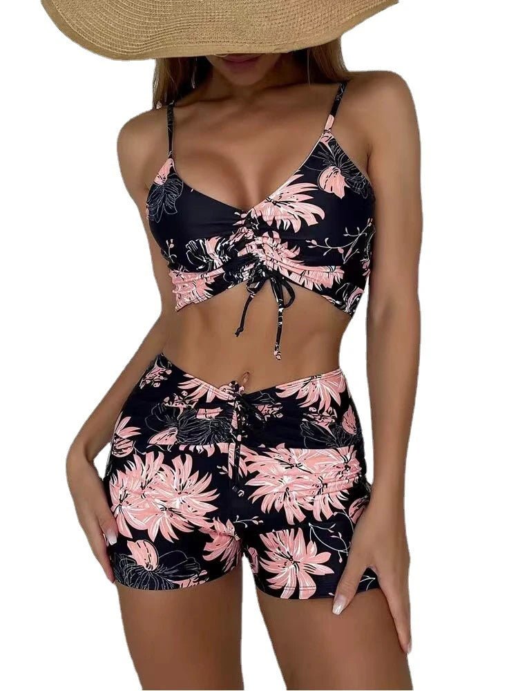 2025 High Waist Bikini Swimsuit Women Push Up Bikini Floral Swimsuit Print Bikini boxers Swimwear Swim Trunks Bathing Suit - Nouti.market