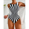2025 New Sexy Strile One - piece Stylish Swimsuit for Women O Neck Quick Dry Detachable Pads Brazilian Swimming Suit Bikini Set - Nouti.market