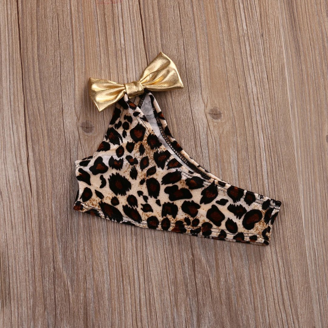 3pcs Leopard Bow baby clothes set Summer Kids Baby Girl Bikini Set Swimwear Swimsuit Bathing Suit - Nouti.market