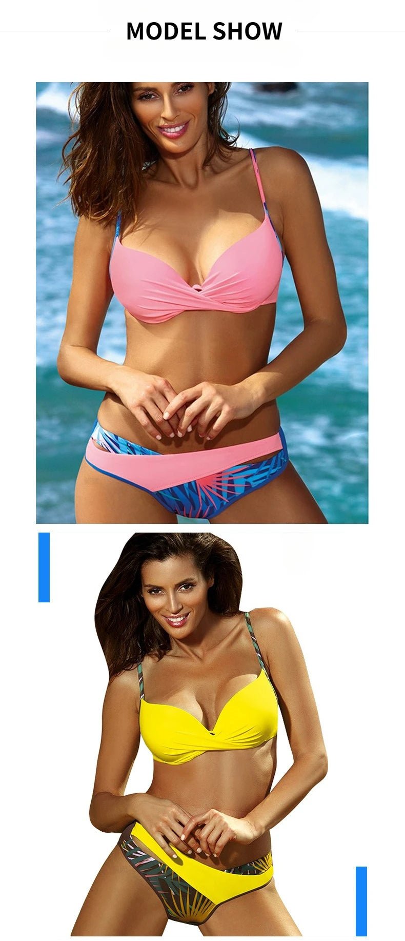 4 Colors Sexy Bikini Women Push Up Swimwear Swimsuit Leaf Print Patchwork Bikinis Set Bathing Suit Beach Bikini Female Biquinis - Nouti.market