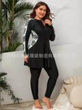 Swimwear 2026 Woman Tankini Long Sleeve Beachwear Tankini Top Slimming Plus Size Swim Top Black Solid Two Piece Swimsuit