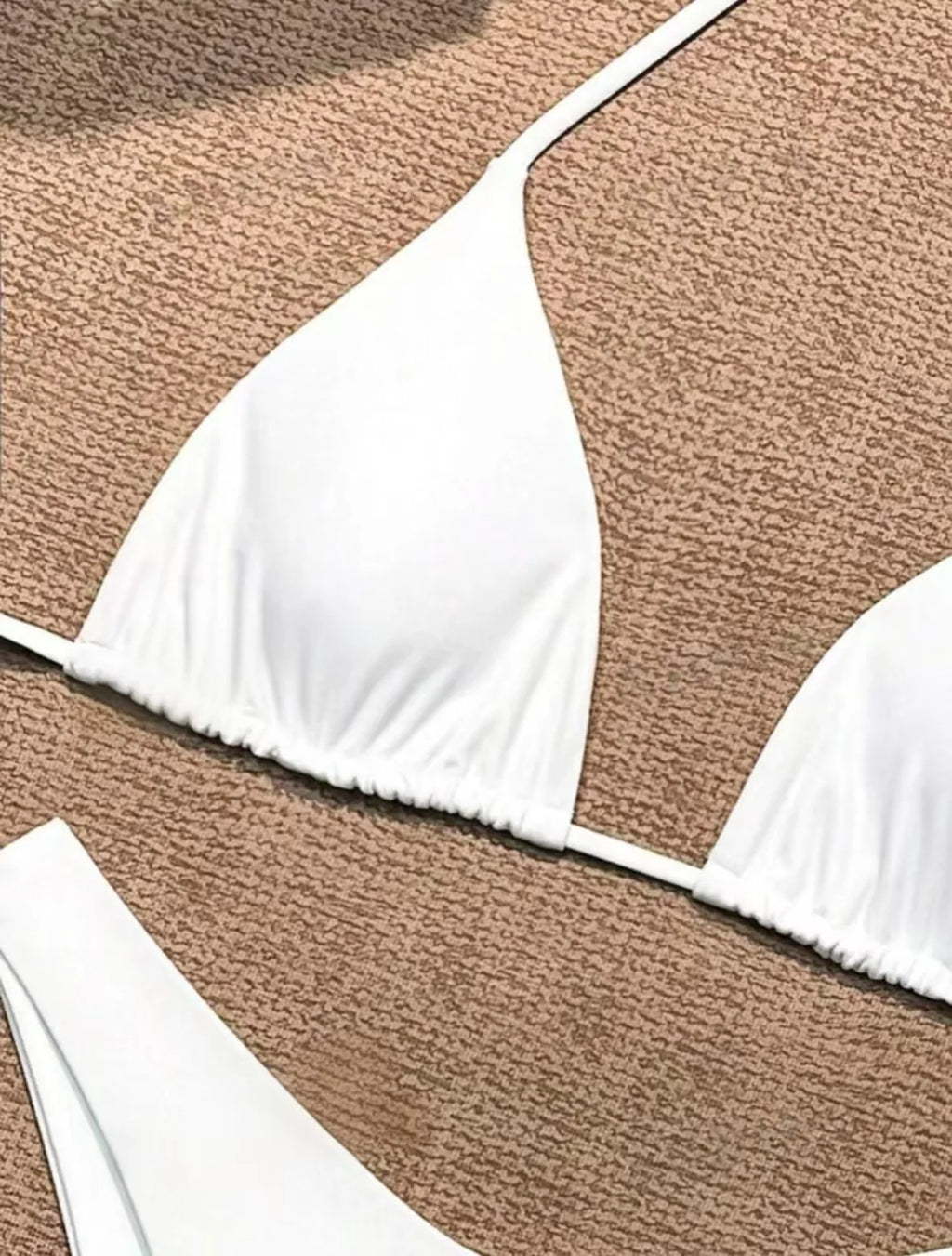 New Halter Bikini Women Solid Color Two-Piece Set Sexy Split Swimsuit Yellow Red Black Coffee White Pink Lace Up Bathing Suit