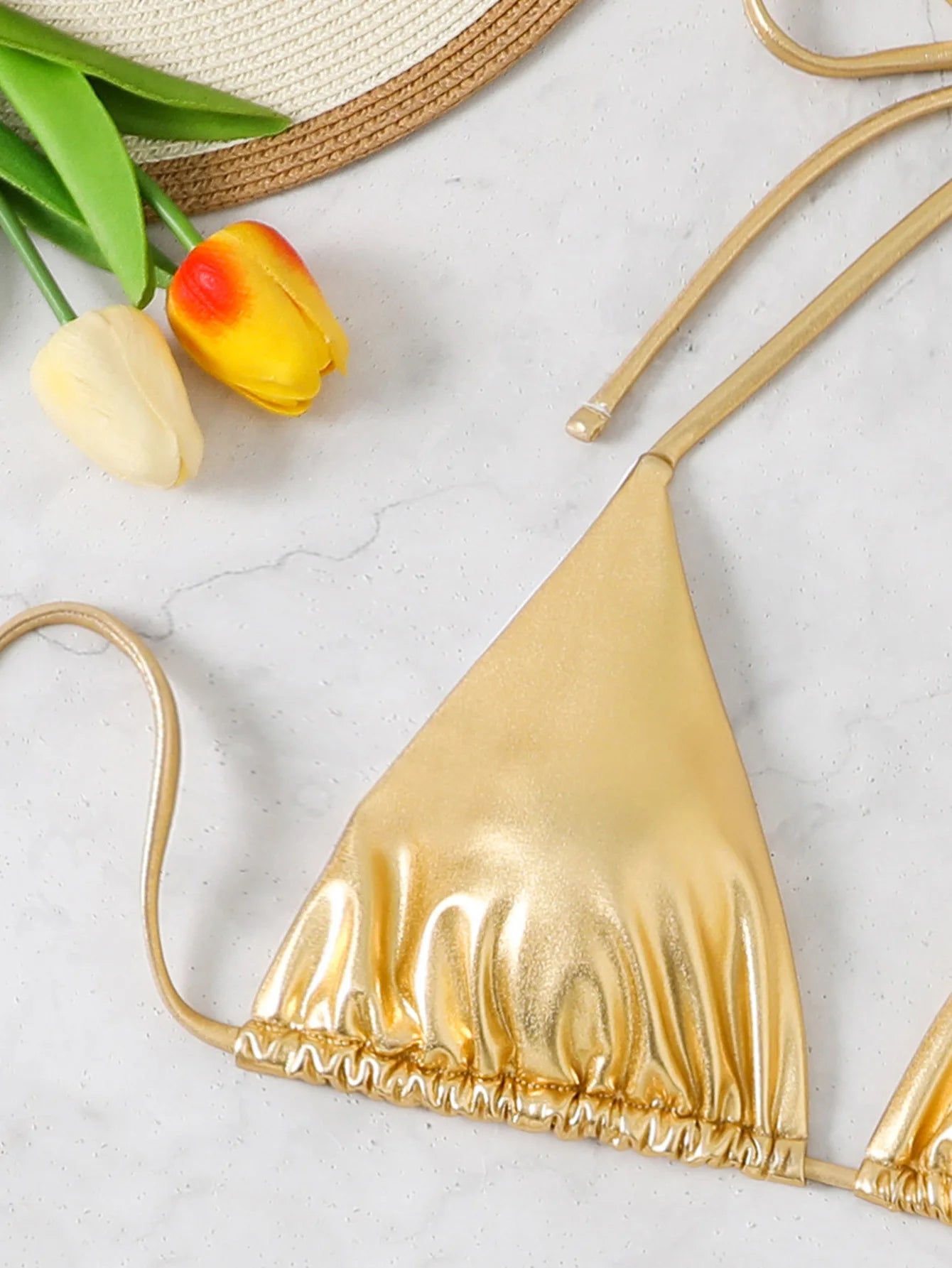 sexy metallic glitter halter tie micro bikinis sets two pieces solid thong bandage swimsuit bathing suit swimwear biquini