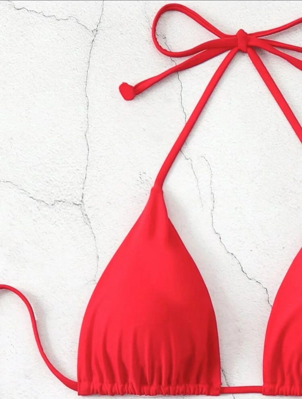 New Halter Bikini Women Solid Color Two-Piece Set Sexy Split Swimsuit Yellow Red Black Coffee White Pink Lace Up Bathing Suit