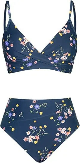 Circyy Sexy Bikini Set Women Halter Low Cut Backless Bathing Suit Holiday High Waiste Thongs Summer 2026 New Chic Split Swimsuit