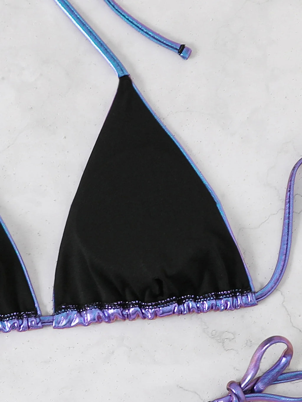 sexy metallic glitter halter tie micro bikinis sets two pieces solid thong bandage swimsuit bathing suit swimwear biquini
