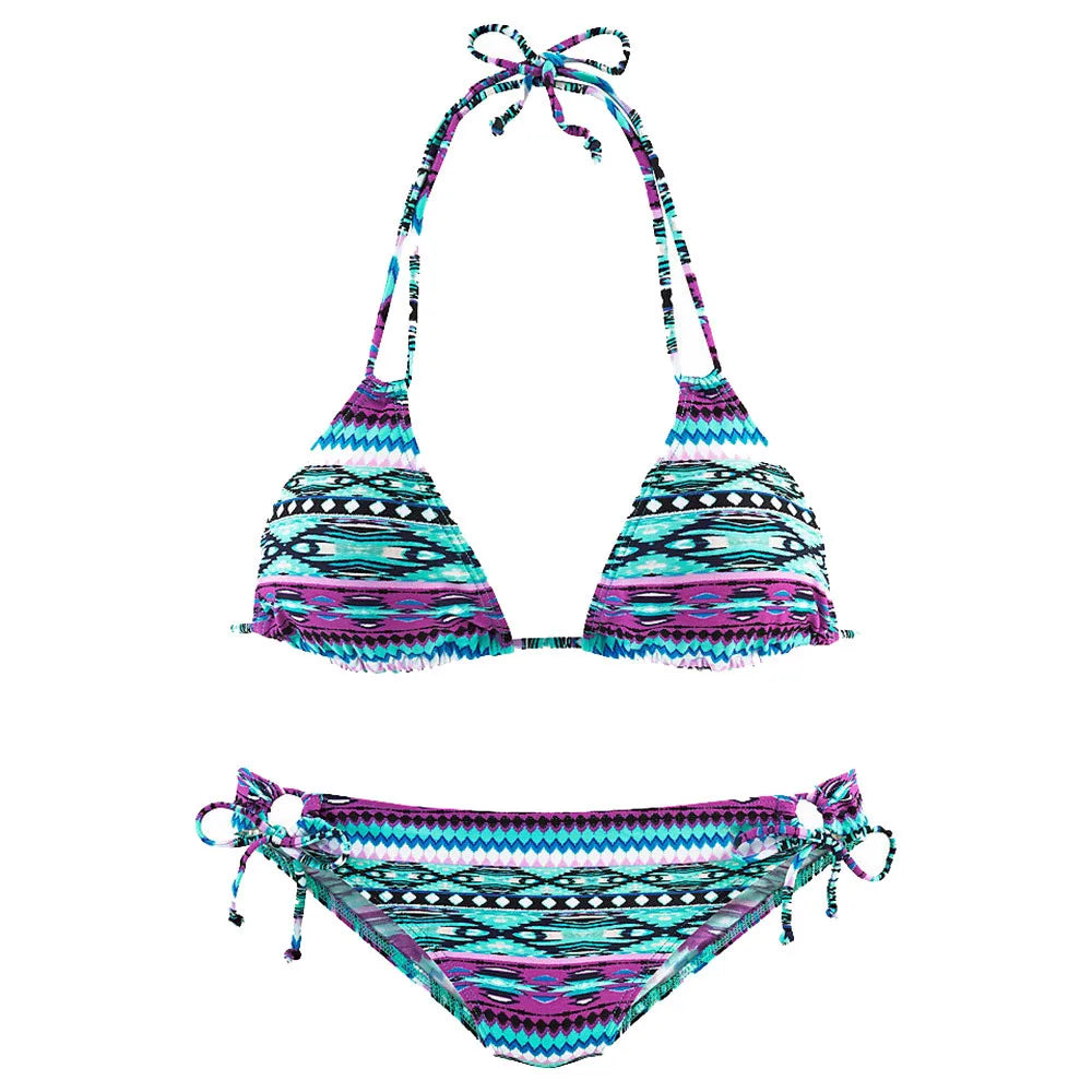 Two-Pieces Swimwear Women Floral 2024 Push-Up Padded Bra Bandage Bikini Set Swimsuit Swimwear Bathing Suit Beachwear Biquini