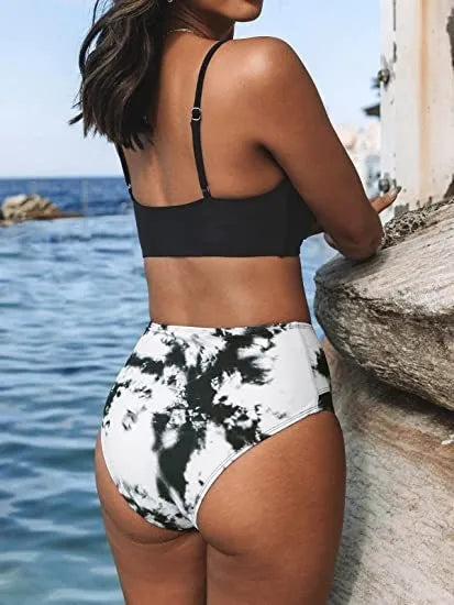 Circyy Sexy Bikini Set Women Halter Low Cut Backless Bathing Suit Holiday High Waiste Thongs Summer 2026 New Chic Split Swimsuit