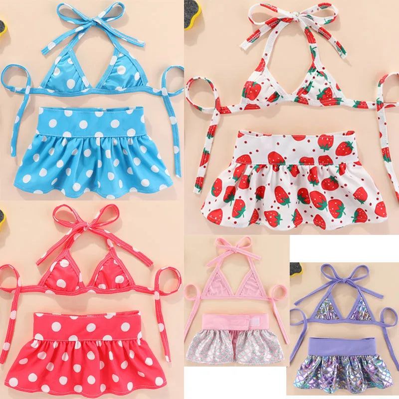 Fashion Dress Set for Small Dogs,Mermaid Dog Clothes,Girls Bikini Swimsuit for Small Dogs,Yorkshire Terrier,Puppy Skirt,Summer