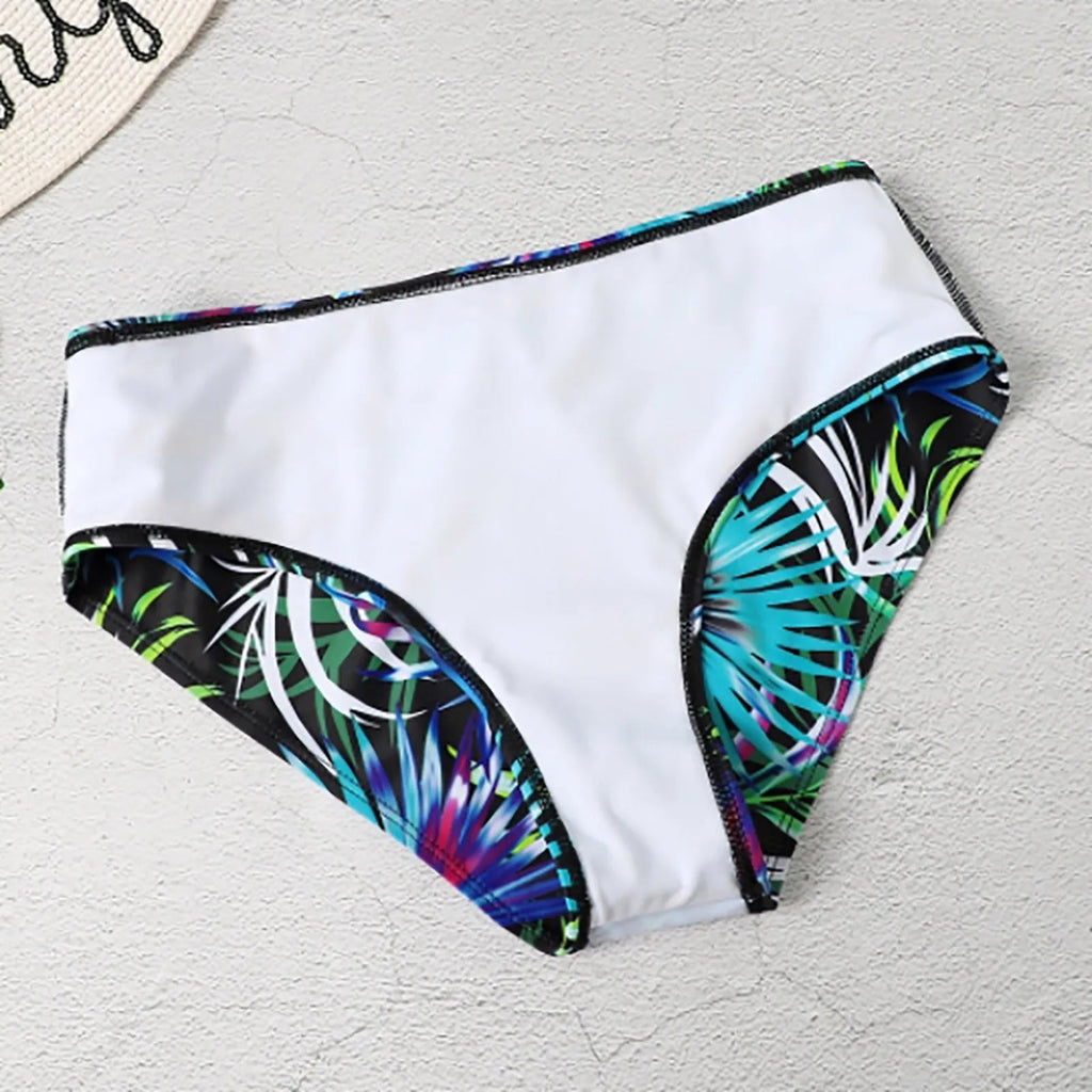 Botanical Print Tankini Swimwear Women'S 2 Piece Bikini Set Summer Sexy Swimsuit 2pcs Beach Bathing Suit Ladies Bikinis Outfit - Nouti.market