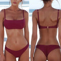 Brazilian Bikini 2022 Bathing Suit Women Swimsuit Plus Size Solid Swimwear Sexy Bandeau Bikini Set Push Up Maillot De Bain Femme - Nouti.market