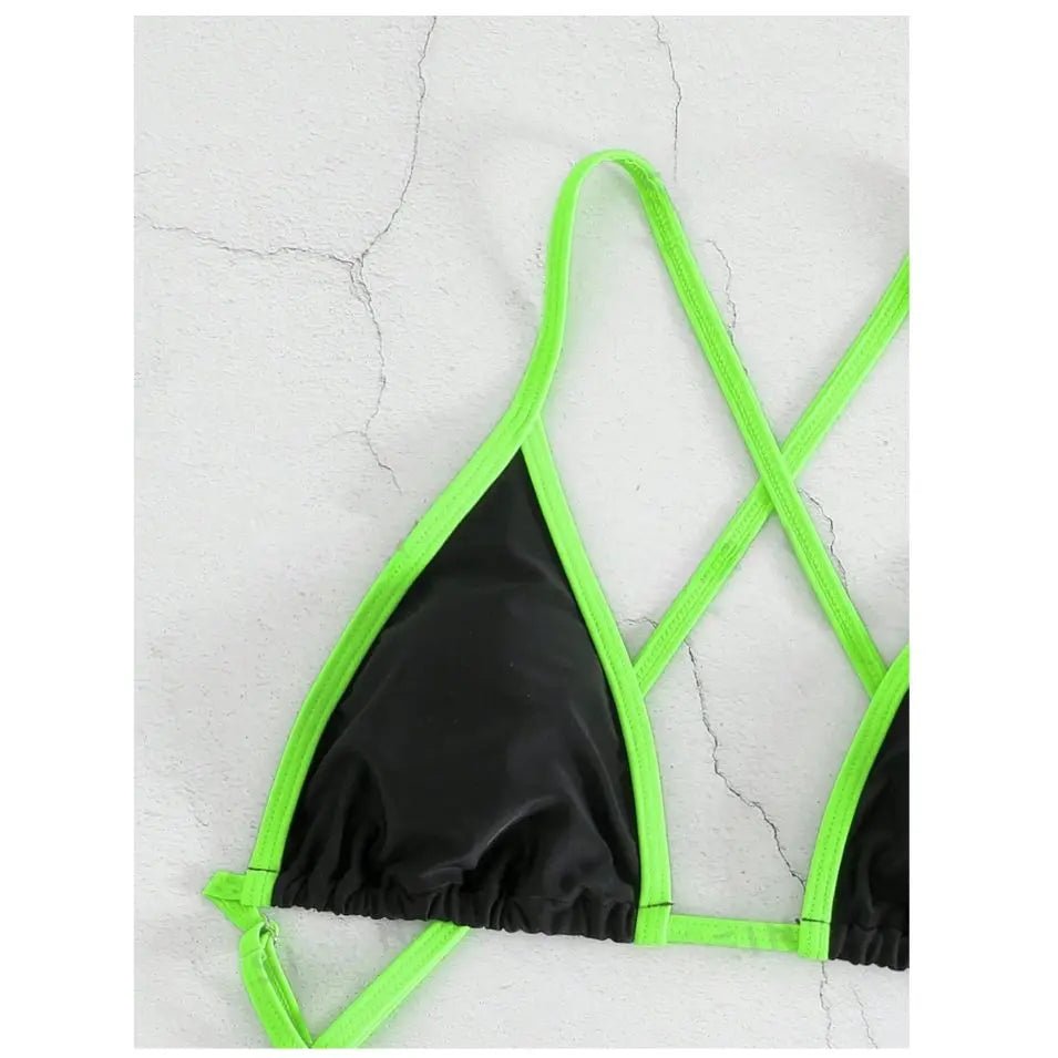 Cikini Summer Beach Women's Contrast Trim Halterneck One - Piece Swimsuit Sexy Swimwear Bathing Suit - Nouti.market