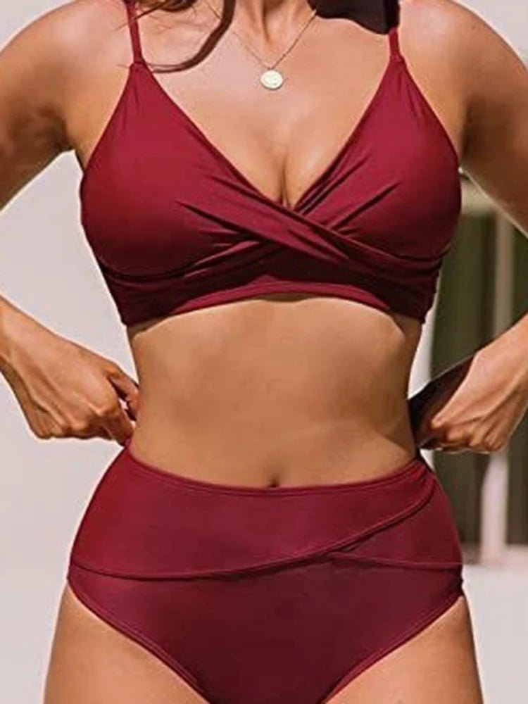 Circyy Sexy Bikini Set Women Halter Low Cut Backless Bathing Suit Holiday High Waiste Thongs Summer 2026 New Chic Split Swimsuit - Nouti.market