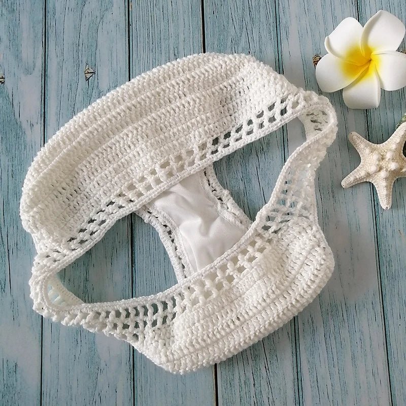 Have Lining Chest Pad Micro Bikini Set Women Crochet Sexy Swimsuit Solid Bikini Backless Swimwear Low Waist Bathing Suit Female - Nouti.market