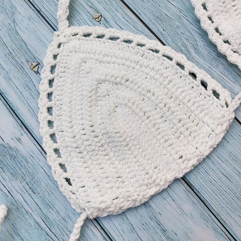 Have Lining Chest Pad Micro Bikini Set Women Crochet Sexy Swimsuit Solid Bikini Backless Swimwear Low Waist Bathing Suit Female - Nouti.market