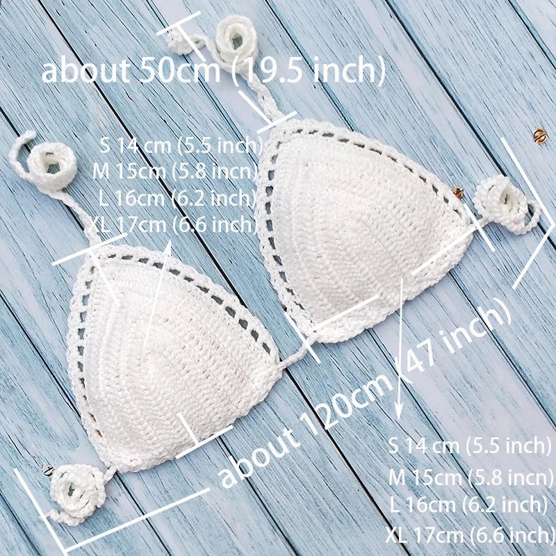 Have Lining Chest Pad Micro Bikini Set Women Crochet Sexy Swimsuit Solid Bikini Backless Swimwear Low Waist Bathing Suit Female - Nouti.market
