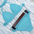 Have Lining Chest Pad Micro Bikini Set Women Crochet Sexy Swimsuit Solid Bikini Backless Swimwear Low Waist Bathing Suit Female - Nouti.market