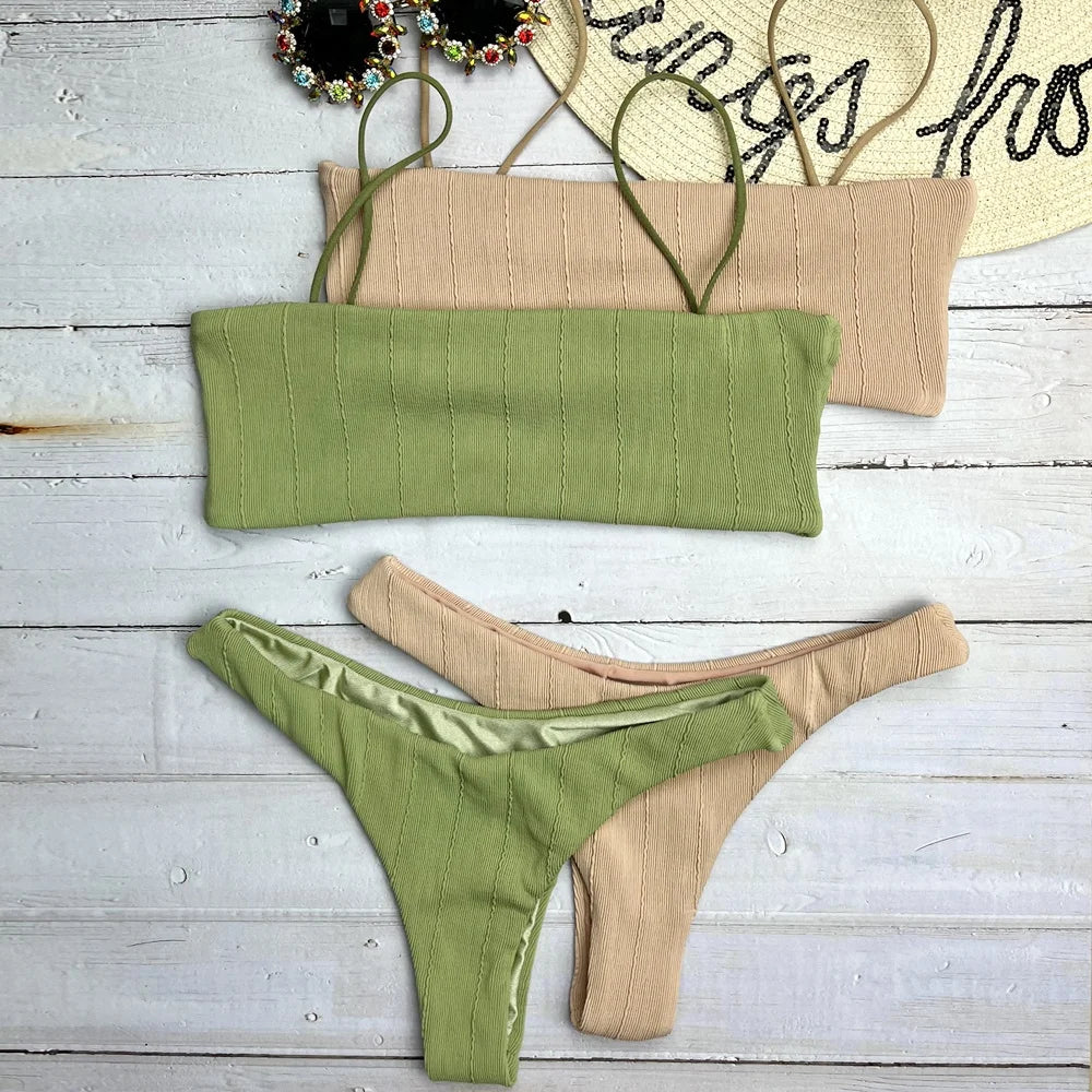Hot Sexy Fashion Women Recycle Beachwear Girls Bikini 2 Piece Swimsuit Biquini Bathing Suits - Nouti.market