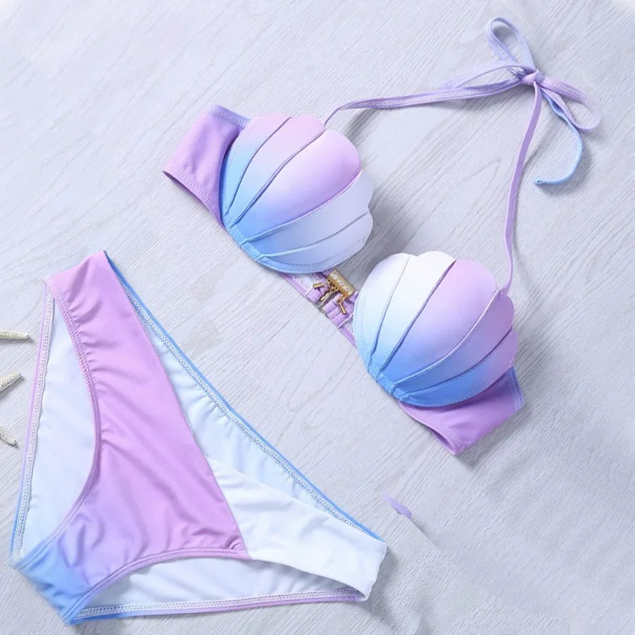New Arrival Gradient Shell Bikini Swimsuit 4 Styles Mermaid Swimwear Special Offer Women's Fashionable Beachwear from China - Nouti.market