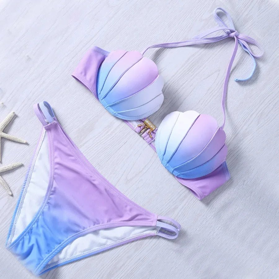New Arrival Gradient Shell Bikini Swimsuit 4 Styles Mermaid Swimwear Special Offer Women's Fashionable Beachwear from China - Nouti.market