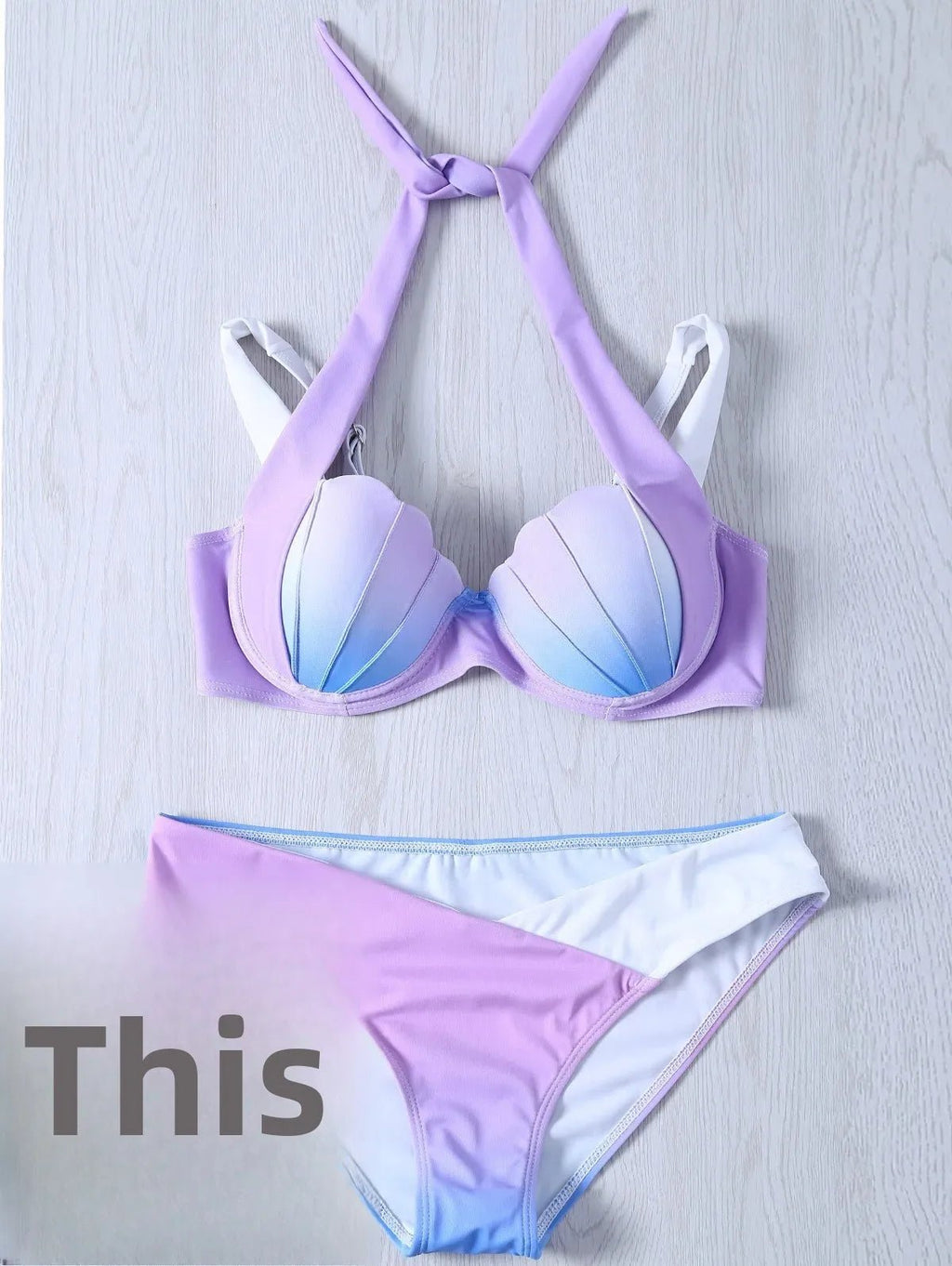 New Arrival Gradient Shell Bikini Swimsuit 4 Styles Mermaid Swimwear Special Offer Women's Fashionable Beachwear from China - Nouti.market
