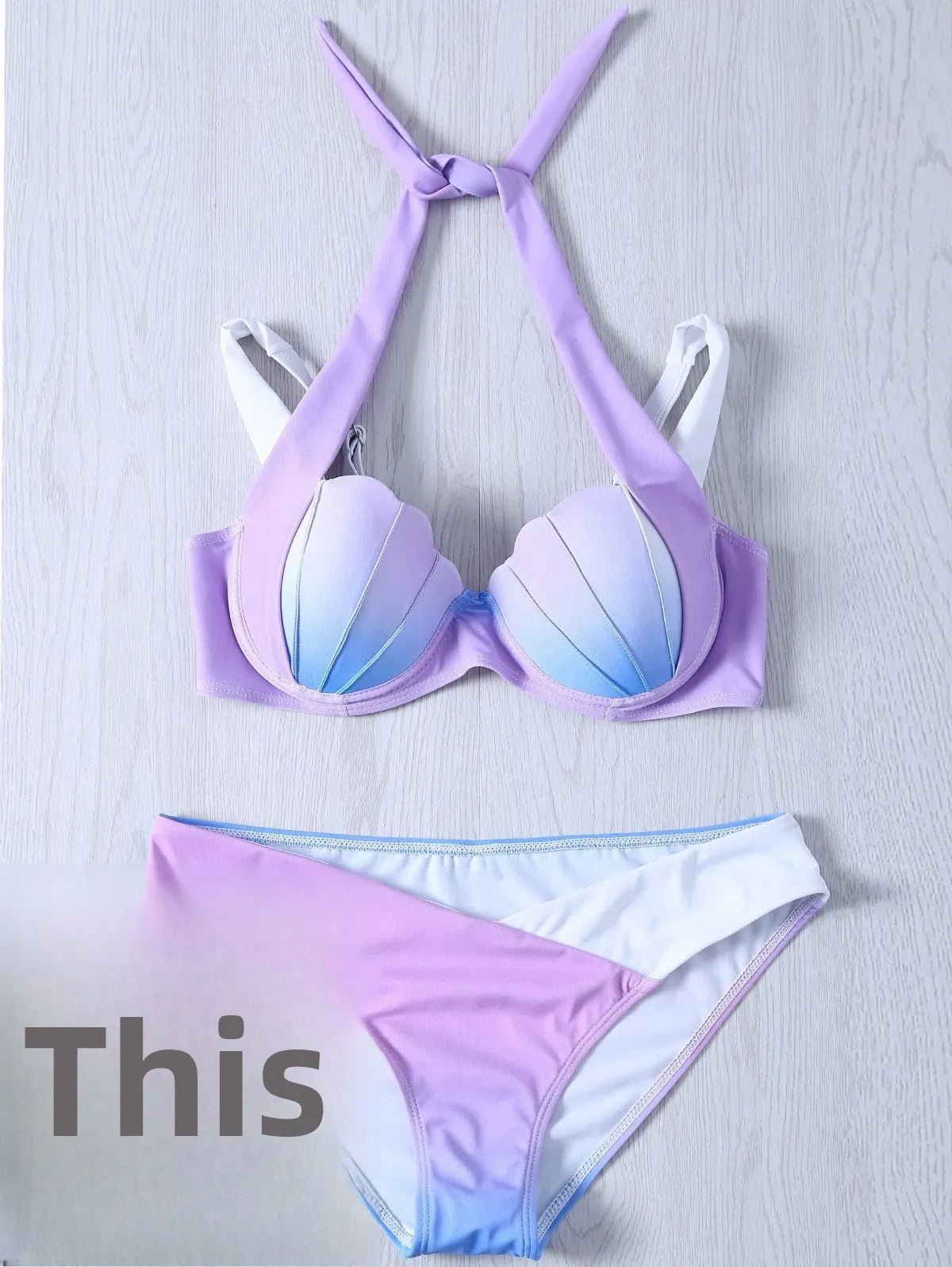 New Arrival Gradient Shell Bikini Swimsuit 4 Styles Mermaid Swimwear Special Offer Women's Fashionable Beachwear from China - Nouti.market