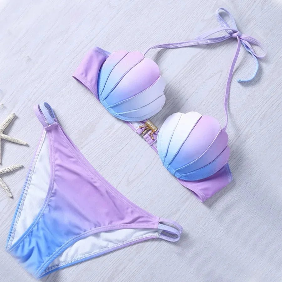 New Arrival Gradient Shell Bikini Swimsuit 4 Styles Mermaid Swimwear Special Offer Women's Fashionable Beachwear from China - Nouti.market