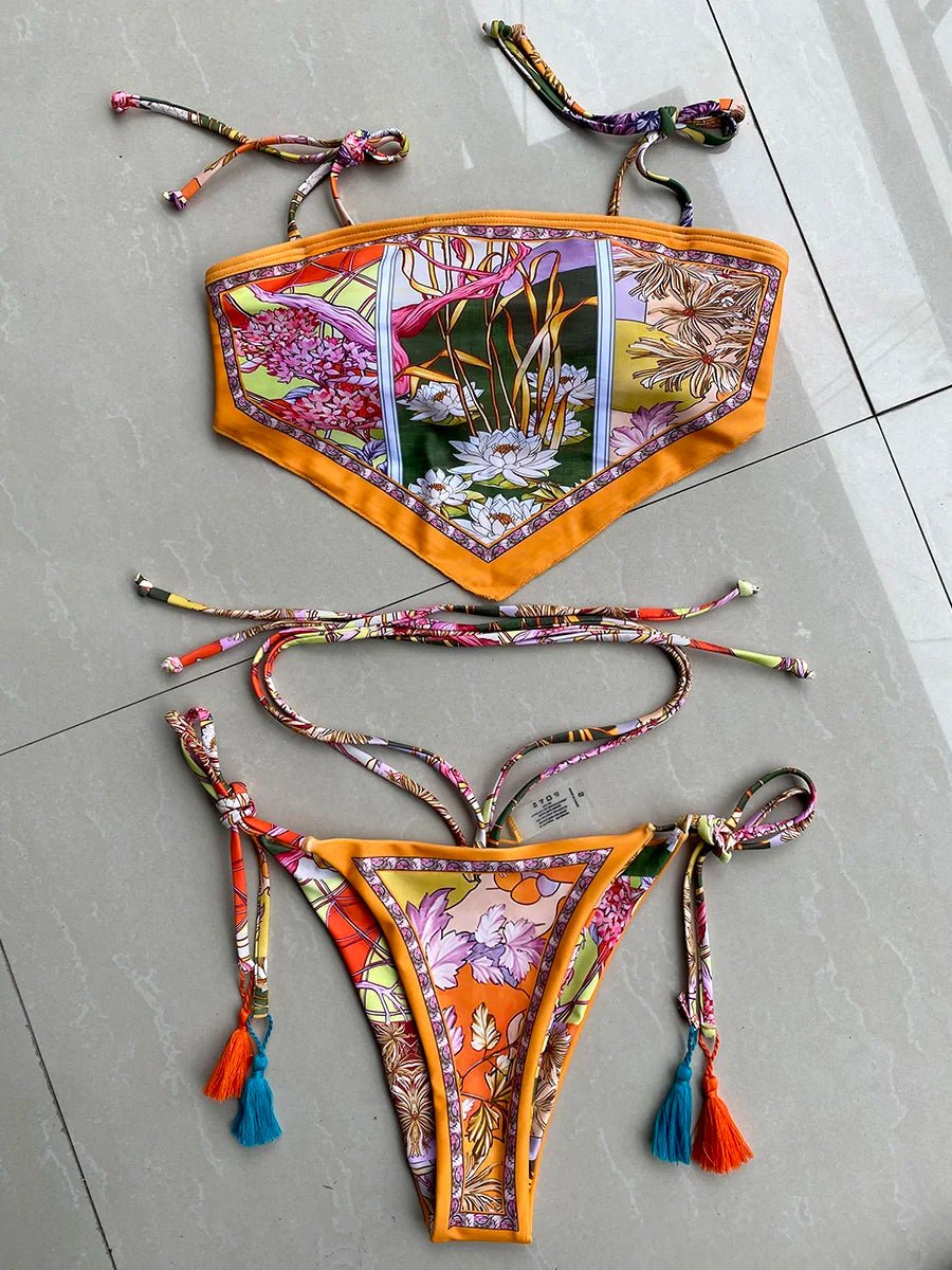 Printed Crop Top Bikini 2025 Women Bikinis Brazilian Swimwear Female Swimsuit Two - pieces Bikini Set High Cut Bathing Suit Swim - Nouti.market