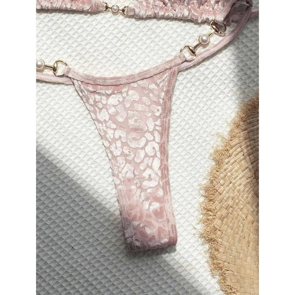 S - XL Leopard Halter Mini Micro Thong Bikini Women Swimwear Female Swimsuit Two - pieces Bikini set Bather Bathing Suit Swim V5207 - Nouti.market