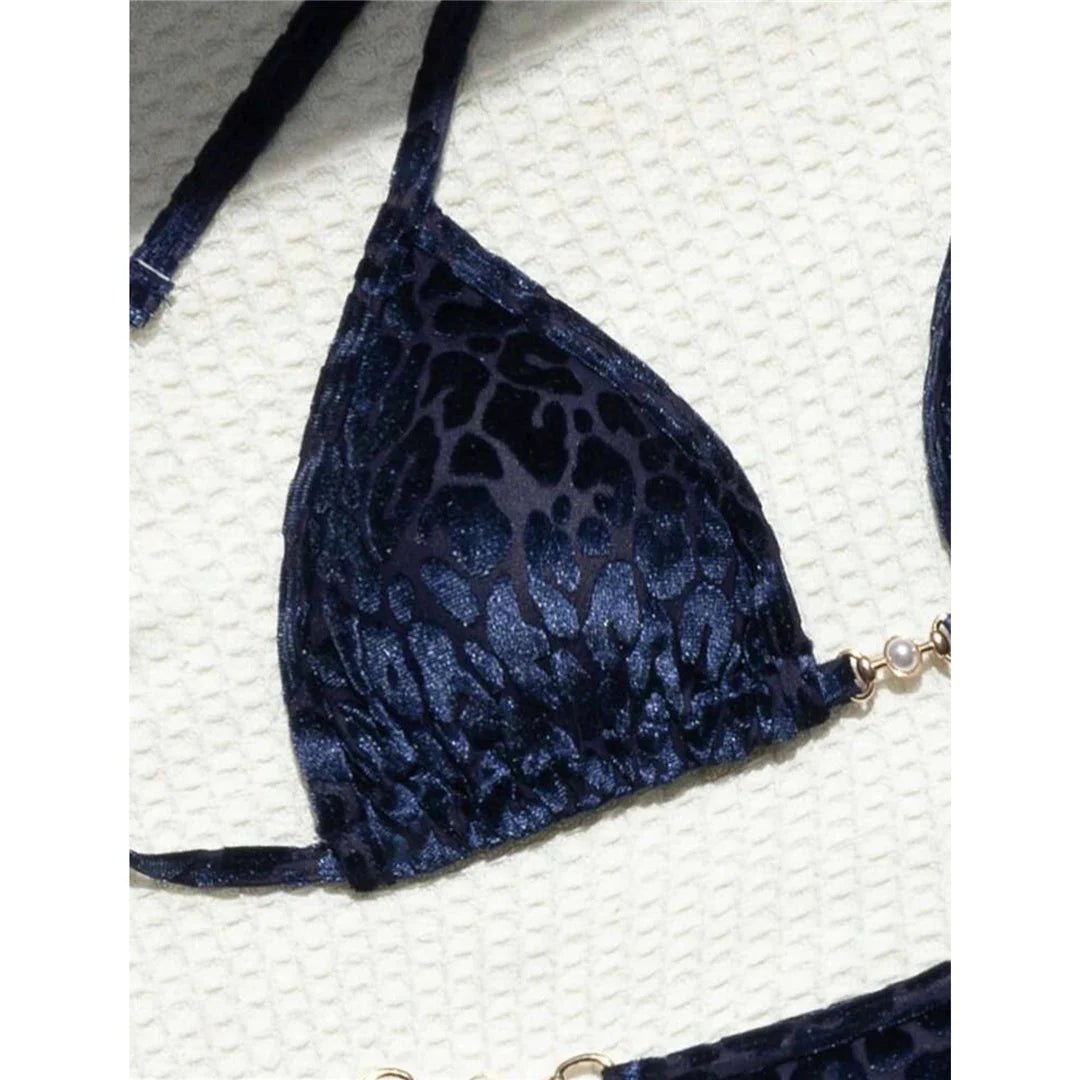 S - XL Leopard Halter Mini Micro Thong Bikini Women Swimwear Female Swimsuit Two - pieces Bikini set Bather Bathing Suit Swim V5207 - Nouti.market