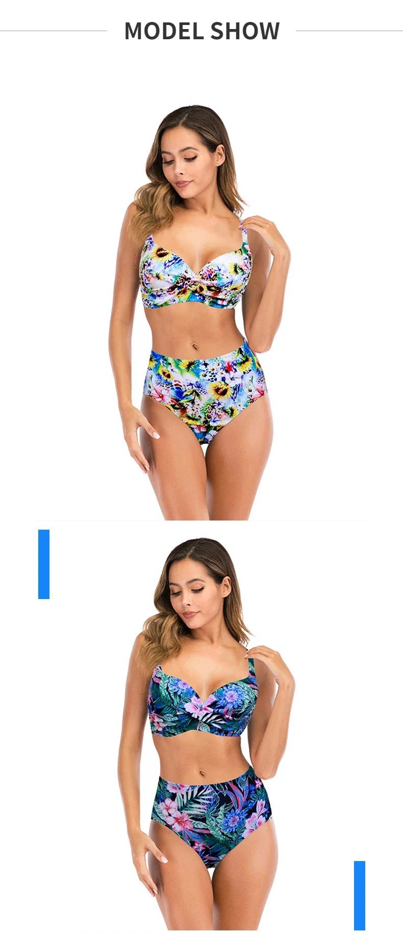 Sexy Bikini Women Push Up Swimwear Swimsuit Flower Print High Waist Bikinis Set Bathing Suit Beach Bikini Banadores Mujer 2026 - Nouti.market