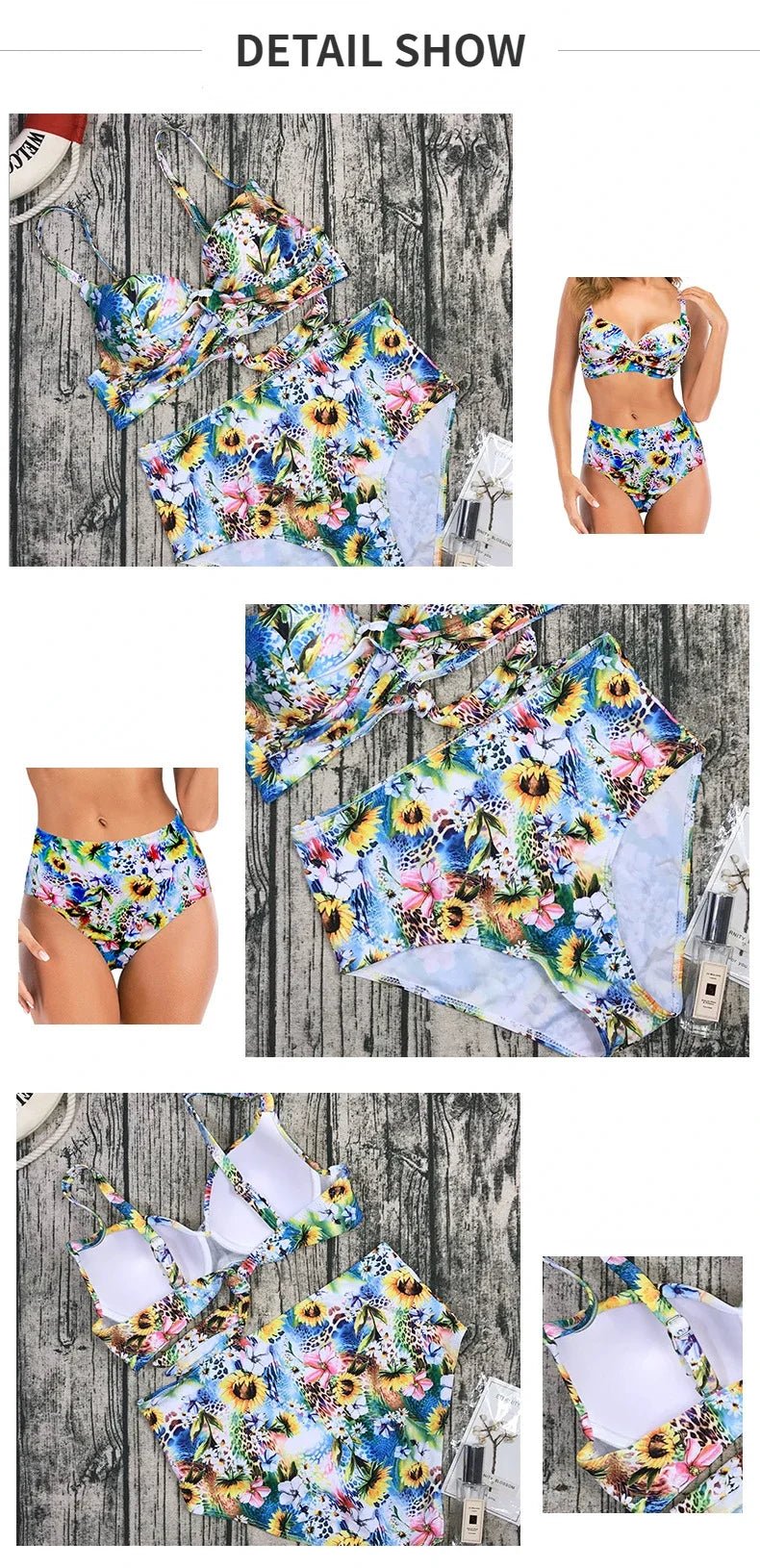 Sexy Bikini Women Push Up Swimwear Swimsuit Flower Print High Waist Bikinis Set Bathing Suit Beach Bikini Banadores Mujer 2026 - Nouti.market