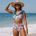 Sexy High Waist Bikini Set 2025 New Push Up Bandage Swimwear Women Print Floral Two Pieces Swimsuit Beach Wear Strappy biquini - Nouti.market