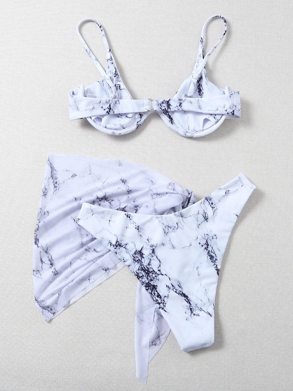 Sexy Marble Print Bikini 2026 Women Push Up Bra Underwire 3 Piece Swimsuit Brazilian Beach Bathing Suit Swimwear Swimming Suits - Nouti.market