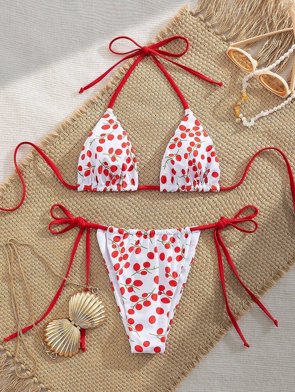 Sexy Micro Bikini Women Swimsuit 2025 Two - piece Thong Bikinis Sets Lace Up Beach Wear Female Swimwear for Woman Bathing Suits - Nouti.market