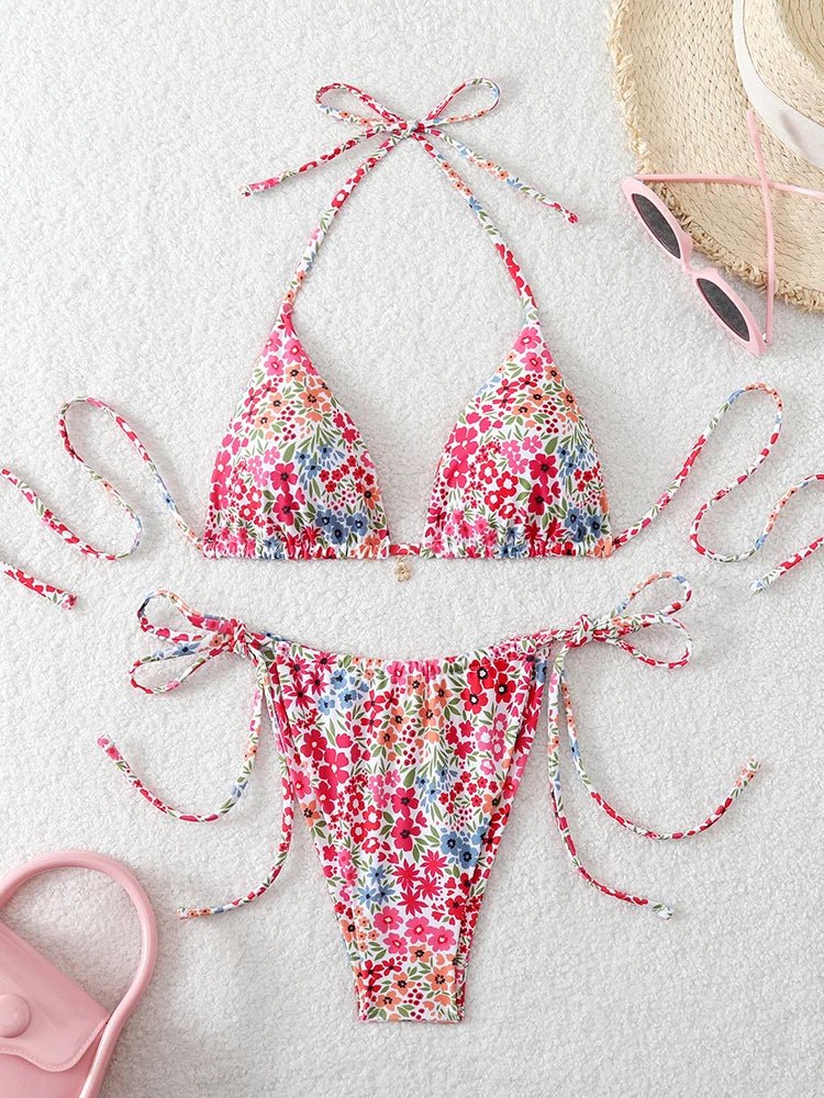 Sexy Micro Bikini Women Swimsuit 2025 Two - piece Thong Bikinis Sets Lace Up Beach Wear Female Swimwear for Woman Bathing Suits - Nouti.market