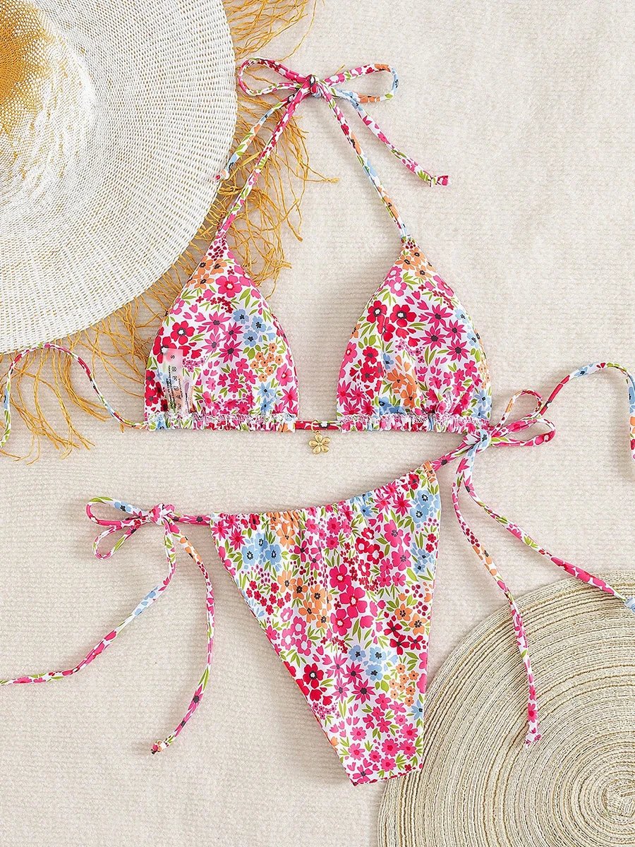 Sexy Micro Bikini Women Swimsuit 2025 Two - piece Thong Bikinis Sets Lace Up Beach Wear Female Swimwear for Woman Bathing Suits - Nouti.market