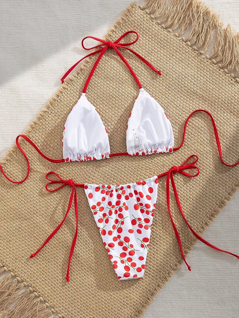 Sexy Micro Bikini Women Swimsuit 2025 Two - piece Thong Bikinis Sets Lace Up Beach Wear Female Swimwear for Woman Bathing Suits - Nouti.market