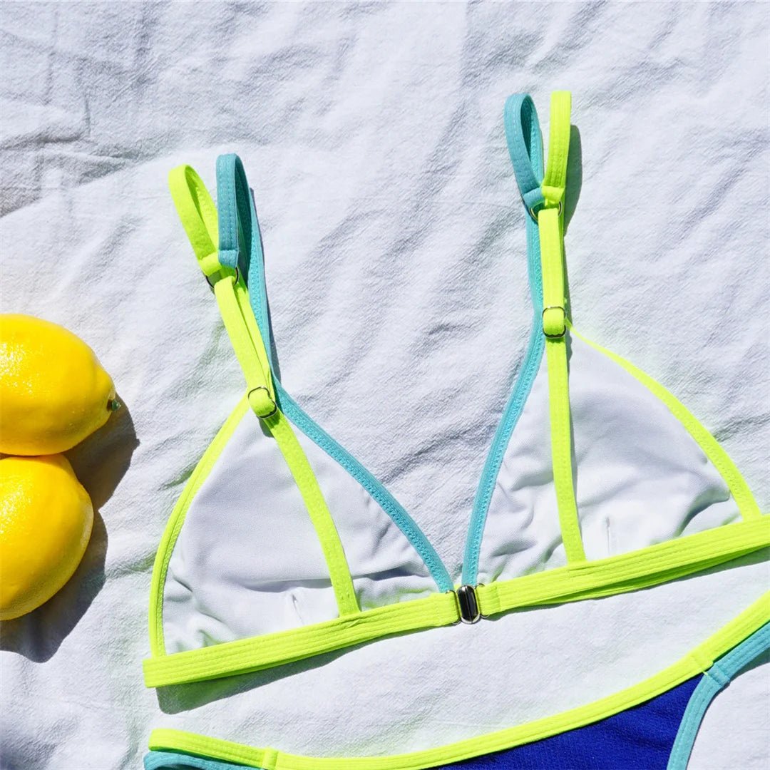 Sexy New Splicing High Leg Cut Bikini Female Swimsuit Women Swimwear Two - pieces Bikini set Bather Bathing Suit Swim Lady V3781 - Nouti.market