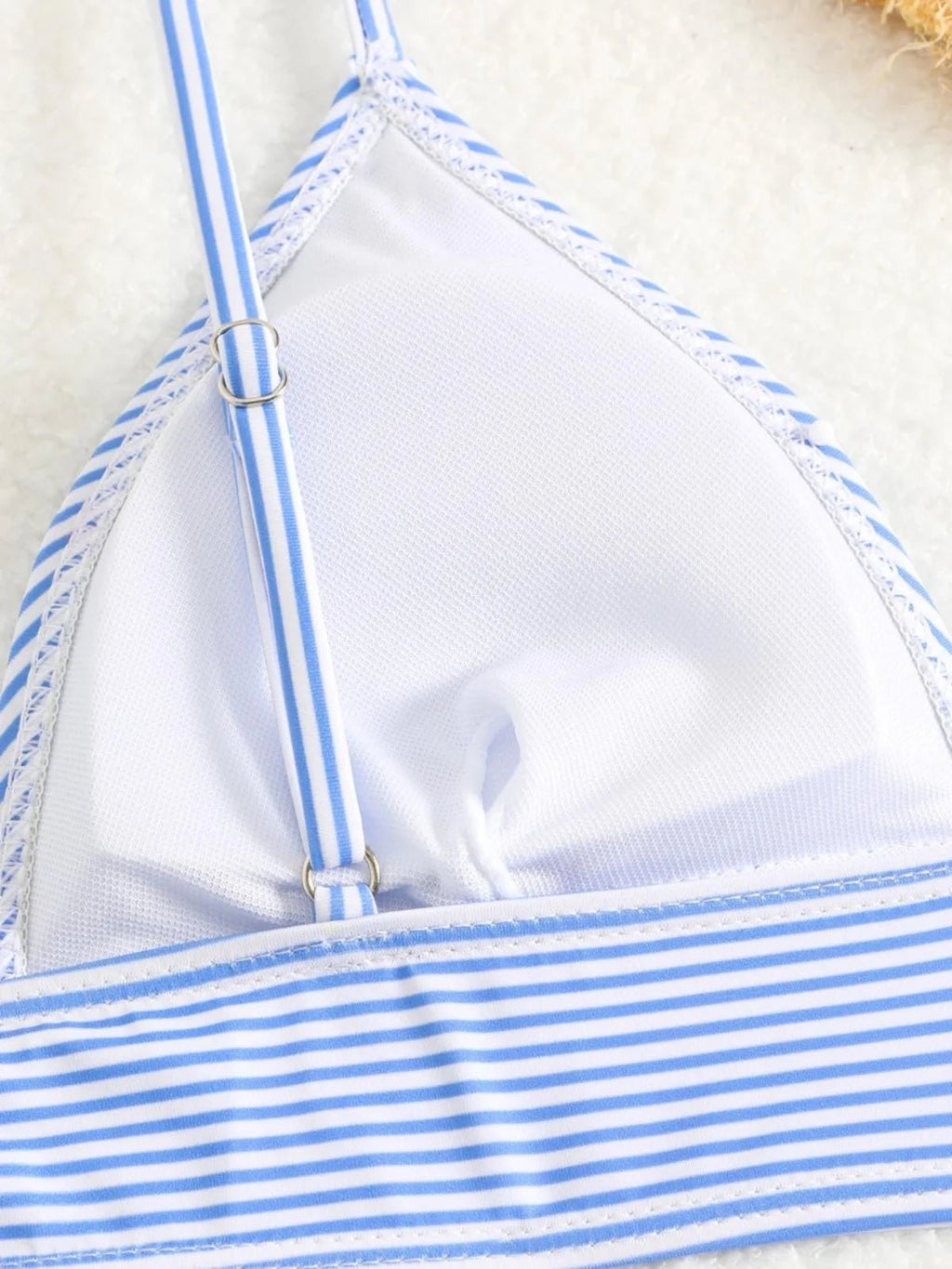 Sexy Striped Bikini Swimsuit Women's Fashionable Two - Piece Swimwear V - Neck Design with Chest Pad No Steel Support - Nouti.market