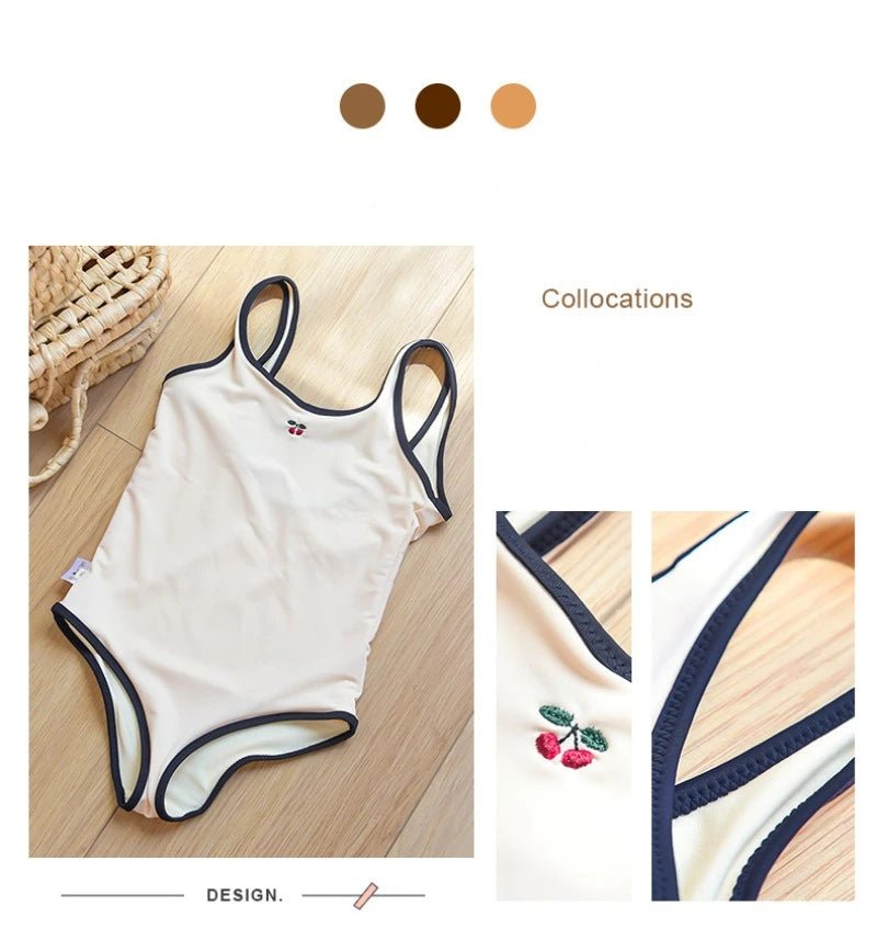Summer New Danish Girls Swimwear Baby Swimwears Cherry Pattern Split Swimsuit Bikinis Maillot De Bain Enfant Fille Mayo - Nouti.market