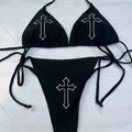 Swimsuit Two Pieces Bathing Suit 2000s Gothic Bathing Suit Star girls Swimwear Women Y2k style Punk Print Bikini Set Sexy Thong - Nouti.market