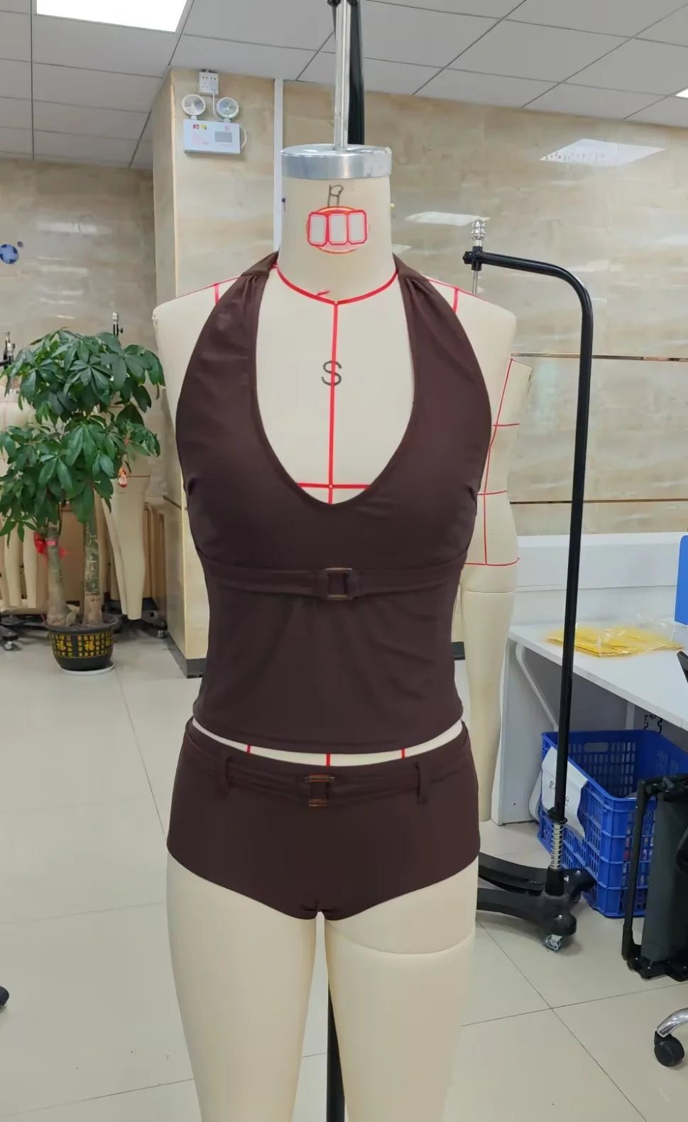 Women Tankini Swimsuits Sexy Two Piece Tummy Control Halter V Neck Tie Back Bathing Suits | with Boy Shorts - Nouti.market